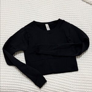 Aerie Black Long Sleeve Crop Top